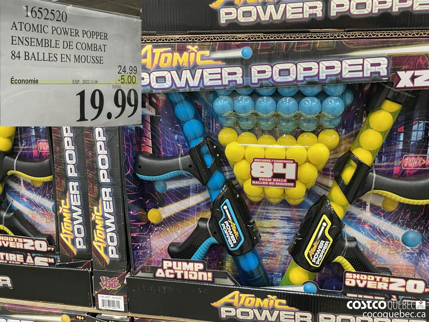 1652520 ATOMIC - ER POPPER ENSEMBLE DE COMBAT 84 BALLES EN MOUSSE  ($5.00 INSTANT SAVINGS EXPIRES ON 2022-11-06) $19.99