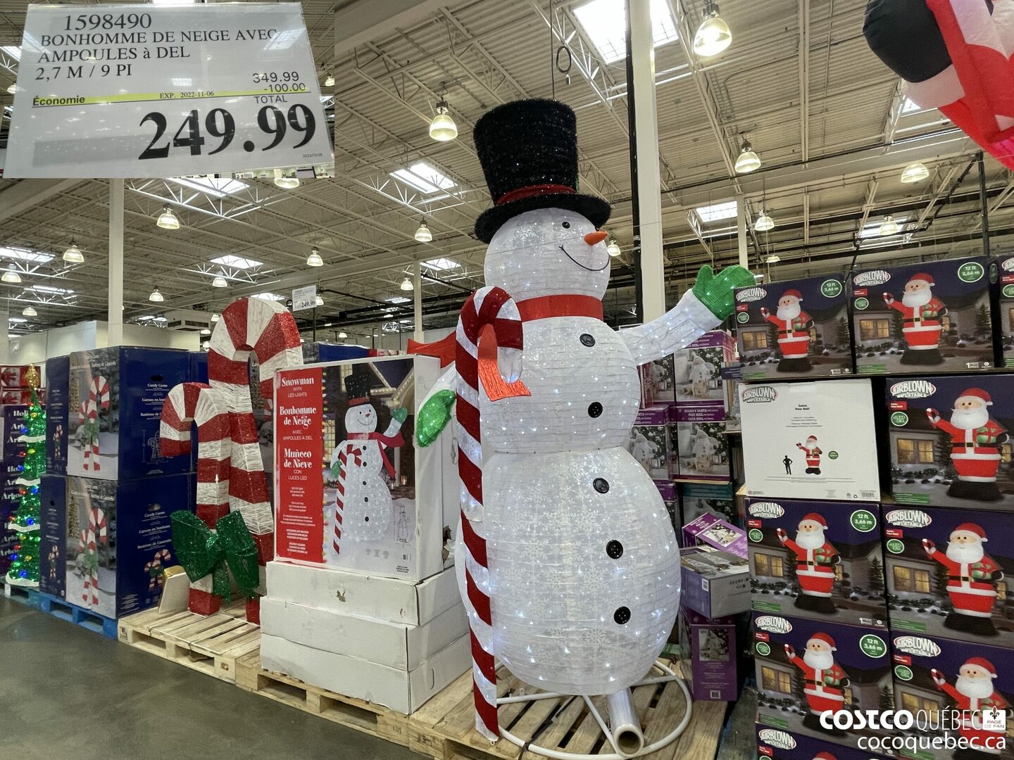 1598490 BONHOMME DE NEIGE AVEC AMPOULES a DEL ($100.00 INSTANT SAVINGS EXPIRES ON 2022-11-06) $249.99