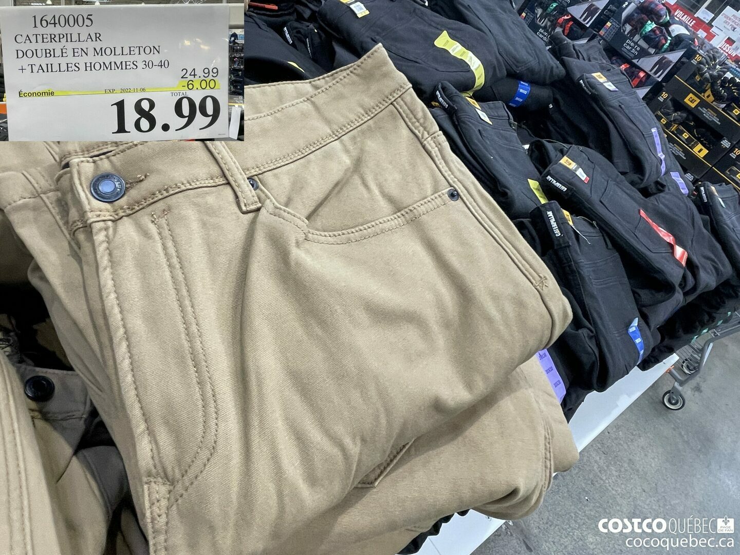 1640005 CATERPILLAR DOUBLE EN MOLLETON 4 TAILLES HOMMES 30-40  ($6.00 INSTANT SAVINGS EXPIRES ON 2022-11-06) $18.99