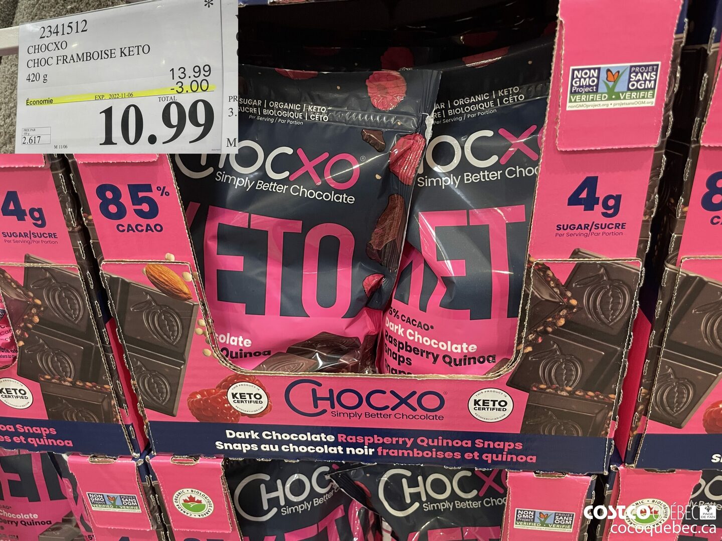 2341512 CHOCXO CHOC FRAMBROISE KETO ($3.00 INSTANT SAVINGS EXPIRES ON 2022-11-06) $10.99