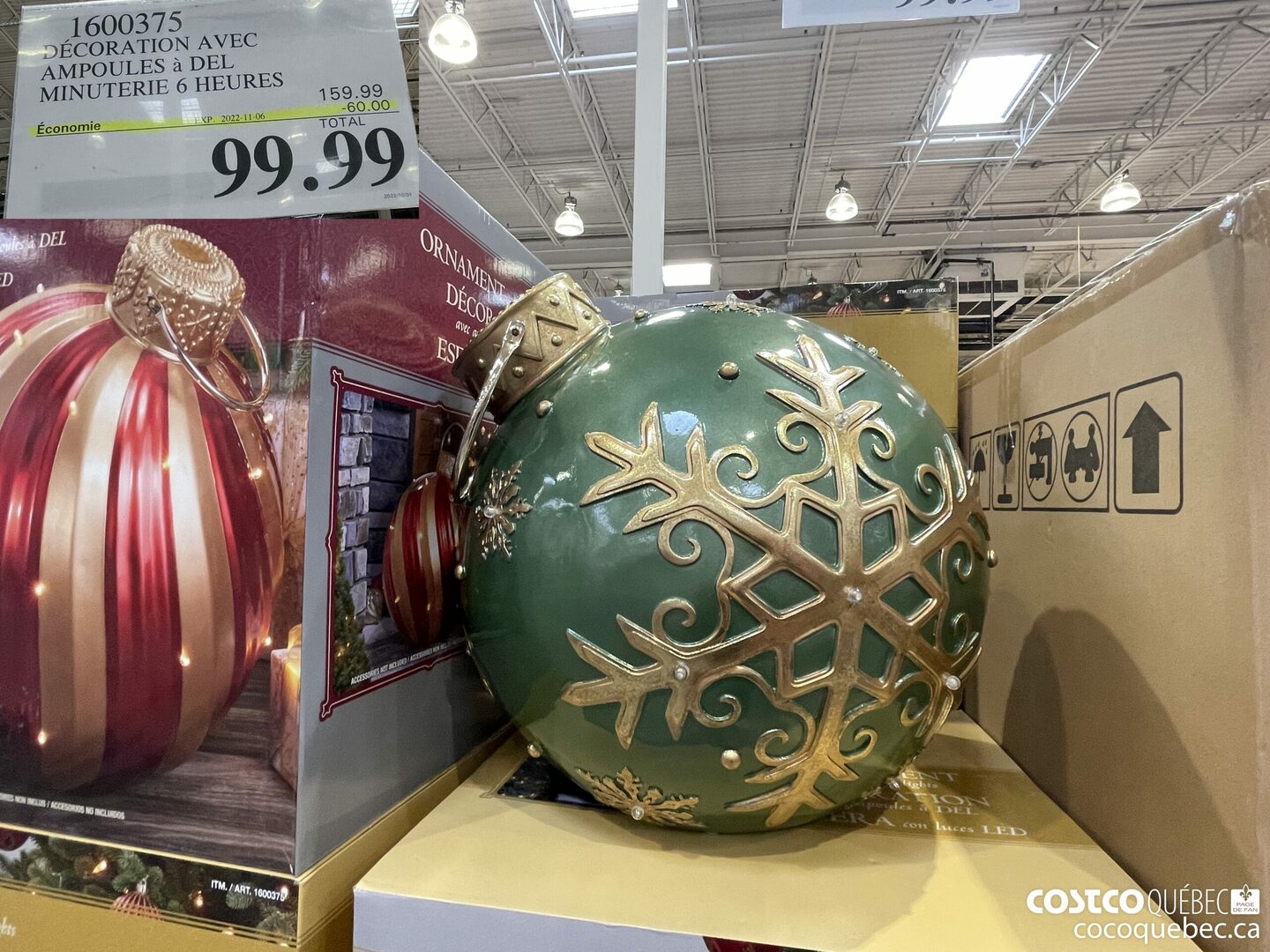 1600375 DECORATION AVEC = AMPOULES A DEL  MINUTERIE 6 HEURES ($60.00 INSTANT SAVINGS EXPIRES ON 2022-11-06) $99.99