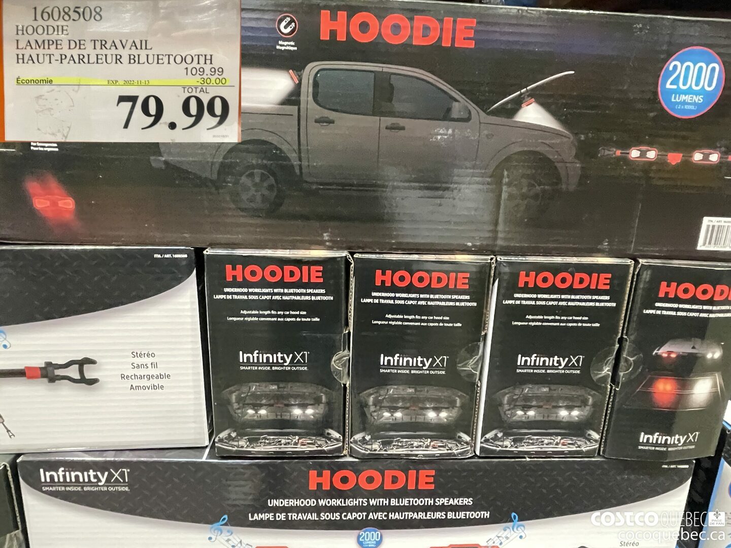 1608508 HOODIE LAMPE DE TRAVAIL HAUT-PARLEUR BLUETOOTH  ($30.00 INSTANT SAVINGS EXPIRES ON 2022-11-13) $79.99