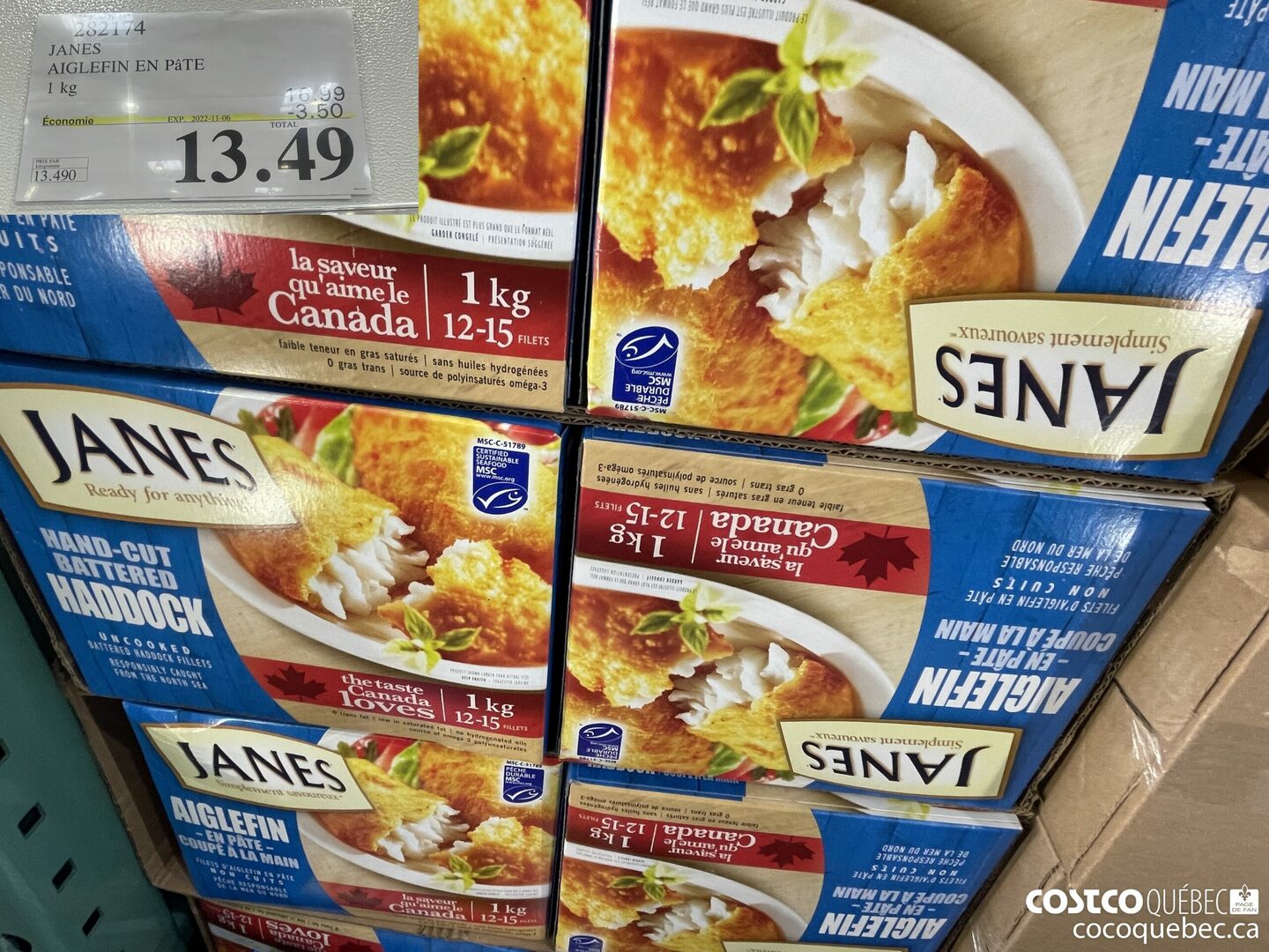 282174 JANES AIGLEFIN EN PATE 1 KG ($3.50 INSTANT SAVINGS EXPIRES ON 2022-11-06) $13.49