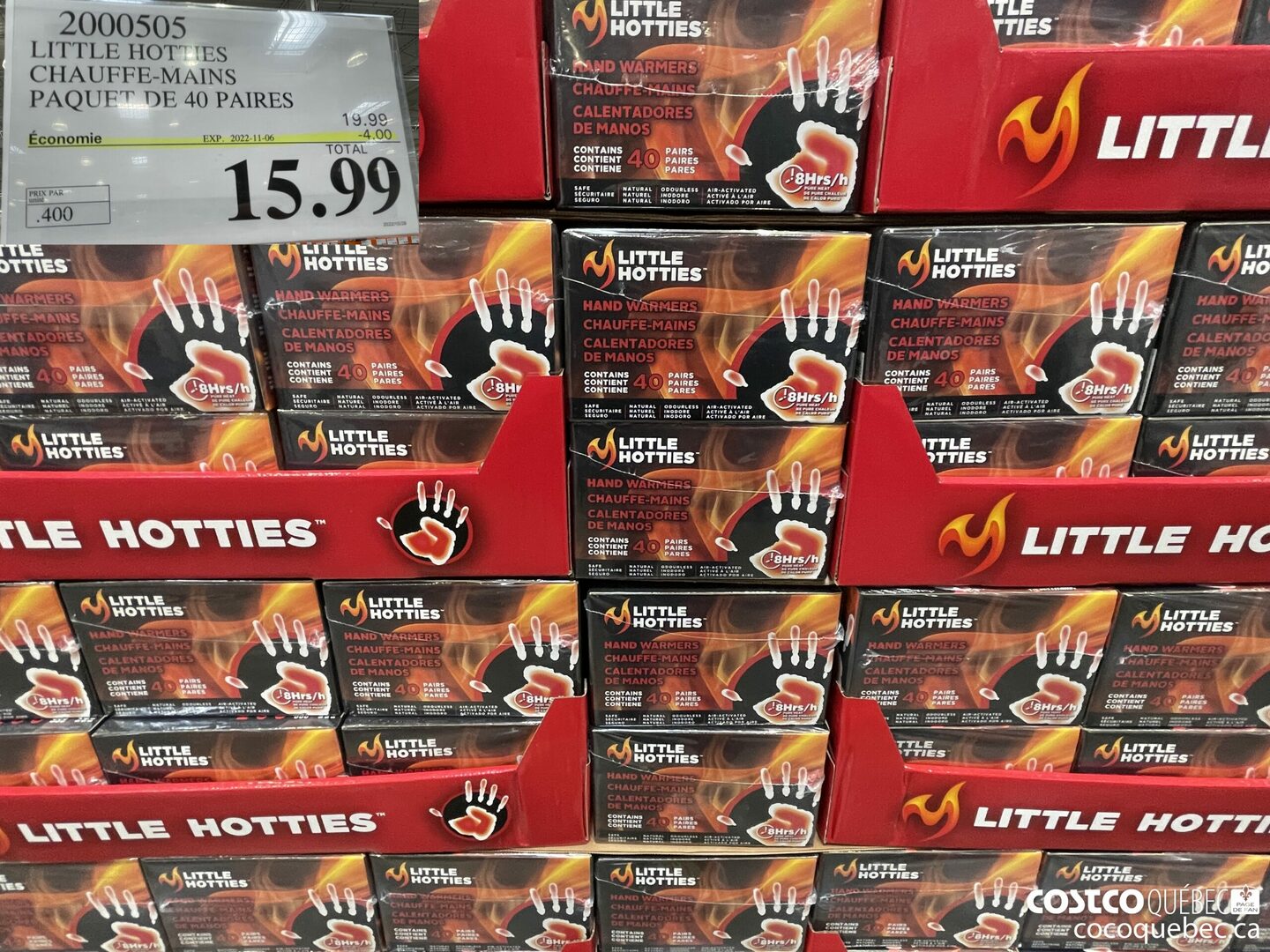 2000505 LITTLE HOTTIES CHAUFFE-MAINS PAQUET DE 40 PAIRES ($4.00 INSTANT SAVINGS EXPIRES ON 2022-11-06) $15.99