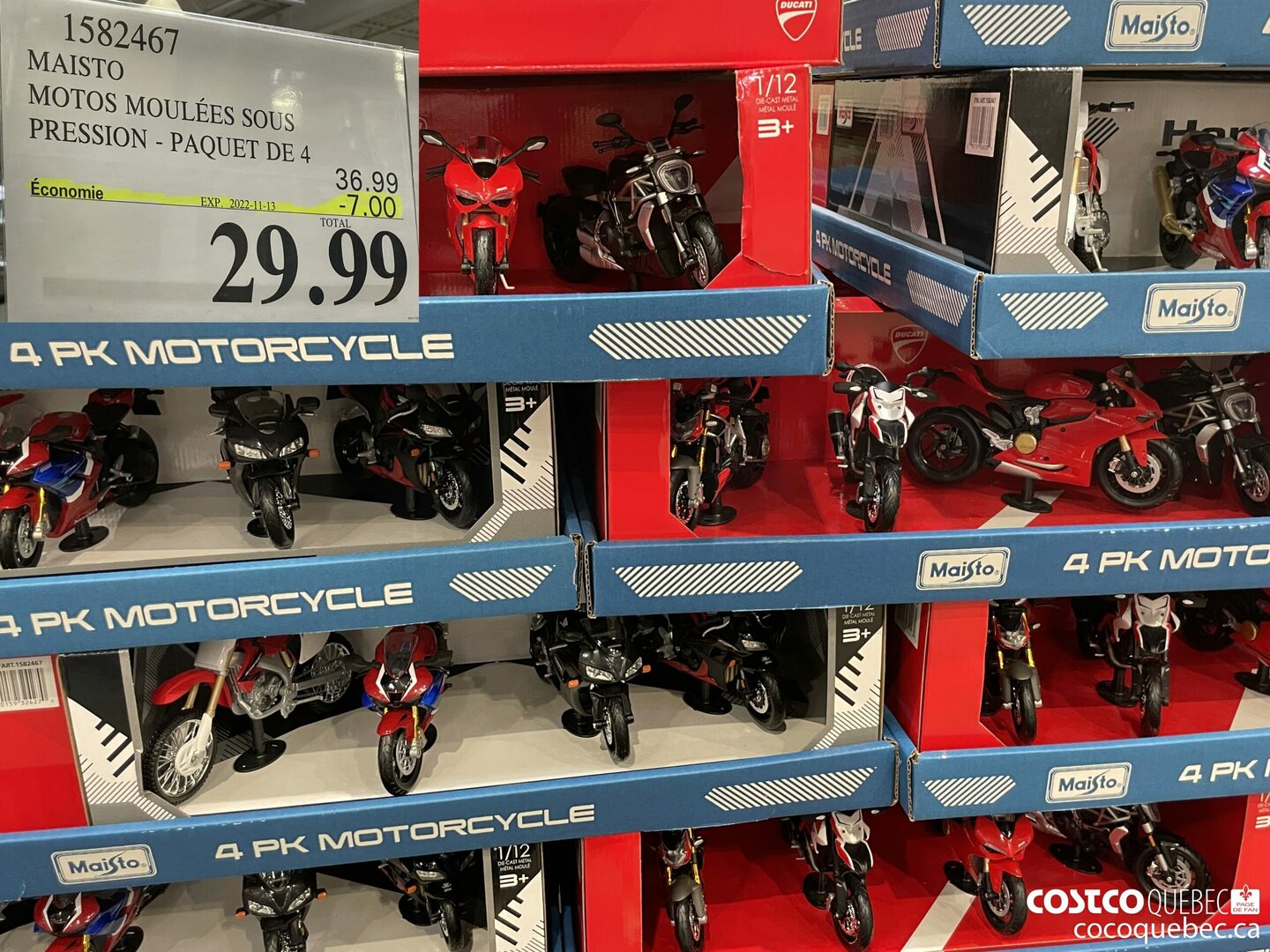 1582467 MAISTO MOTOs MOULEES SOUS PRESSION - PAQUET DE 4  ($7.00 INSTANT SAVINGS EXPIRES ON 2022-11-13) $29.99