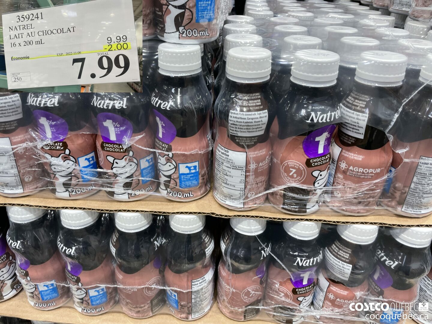 359241 NATREL LAIT AU CHOCOLAT ($2.00 INSTANT SAVINGS EXPIRES ON 2022-11-06) $7.99