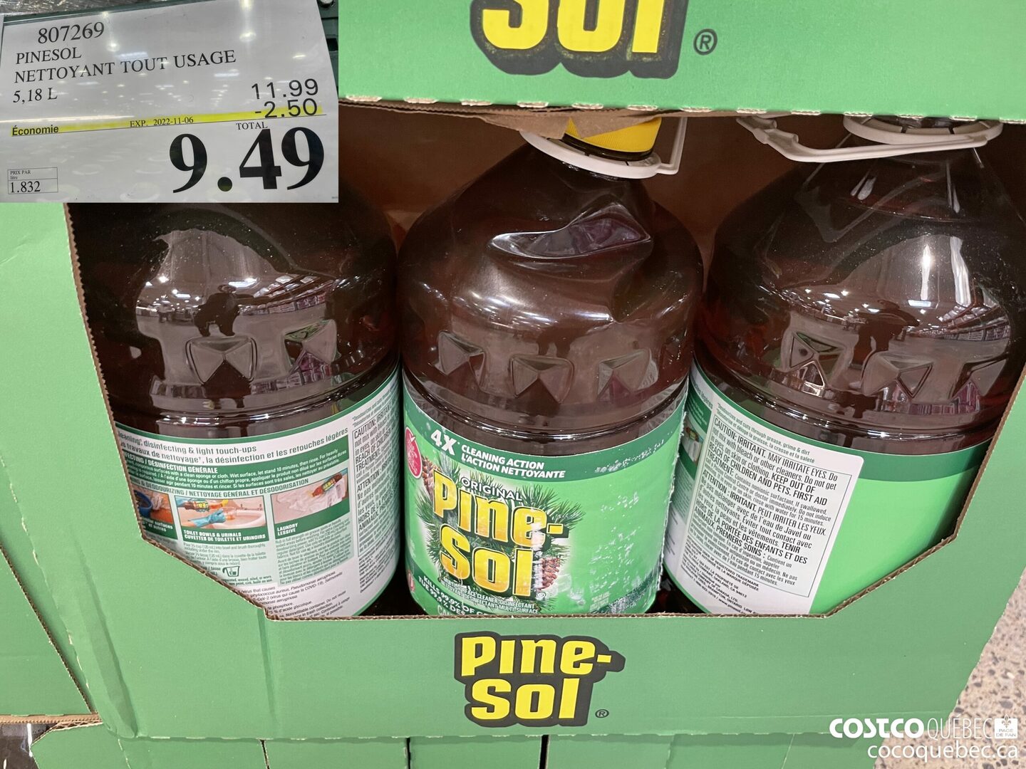 807269 PINESOL NETTOYANT TOUT USAGE  ($2.50 INSTANT SAVINGS EXPIRES ON 2022-11-06) $9.49