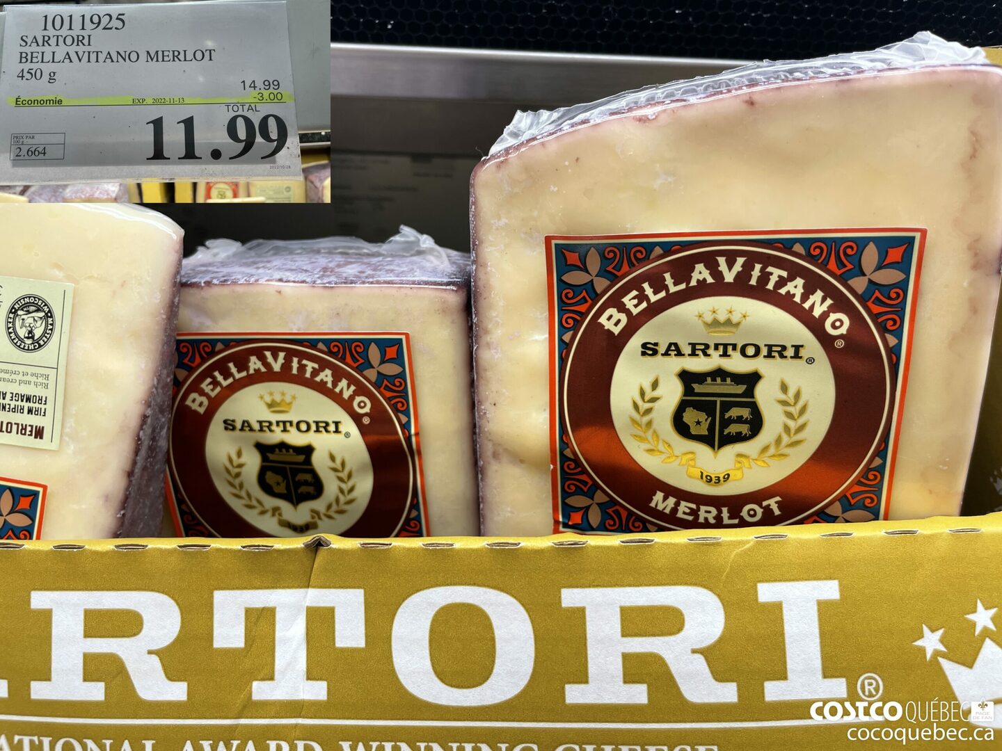 1011925 SARTORI BELLAVITAN O MERLOT 400 26 ($3.00 INSTANT SAVINGS EXPIRES ON 2022-11-13) $11.99