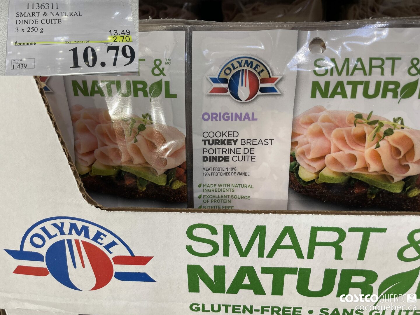 1136311 SMART & NATURAL DINDE CUITE 3 x 250  ($2.70 INSTANT SAVINGS EXPIRES ON 2022-11-06) $10.79