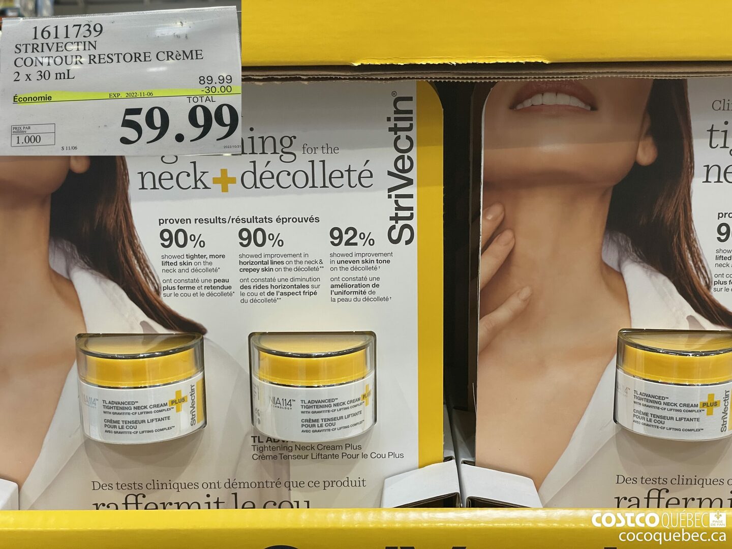 1611739 STRIVECTIN CONTOUR RESTORE CREME 2x 30 mL ($30.00 INSTANT SAVINGS EXPIRES ON 2022-11-06) $59.99