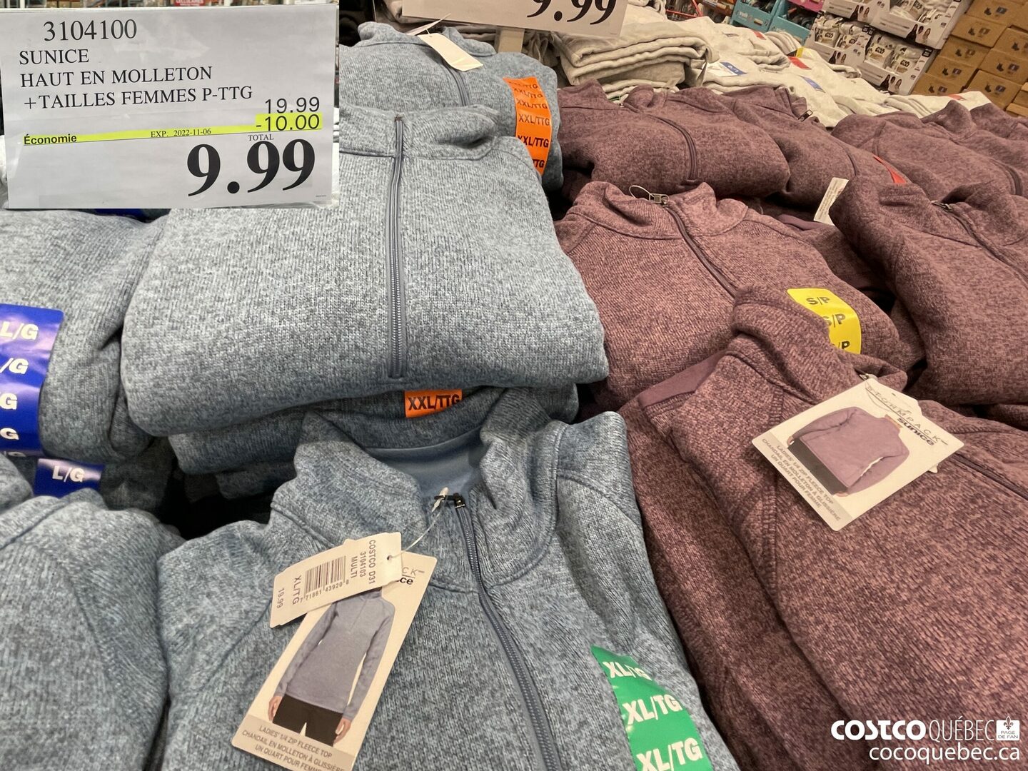 3104100 SUNICE HAUT EN MOLLETON + TAILLES FEMMES P-TTG ($10.00 INSTANT SAVINGS EXPIRES ON 2022-11-06) $9.99