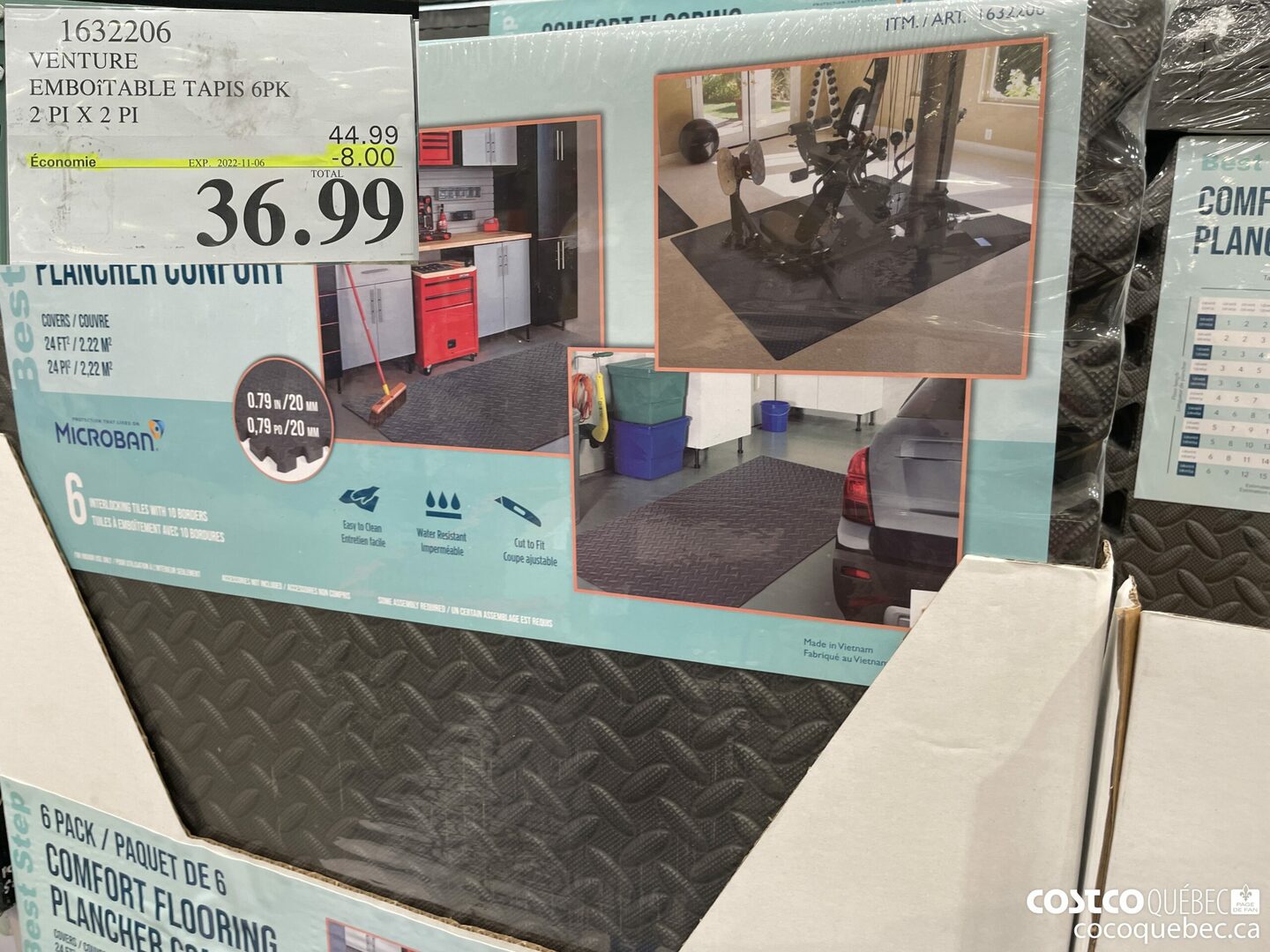 1632206 VENTURE EMBOiTABLE TAPIS 6PK 2 PI X 2 PI ($8.00 INSTANT SAVINGS EXPIRES ON 2022-11-06) $36.99