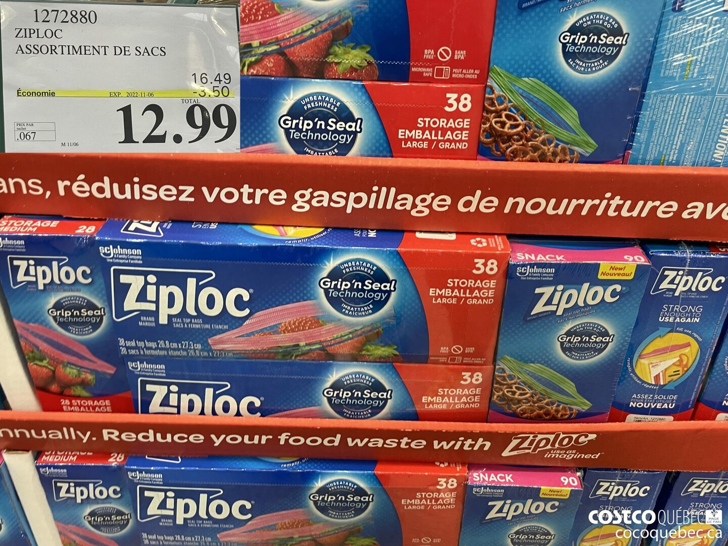 1272880 ZAROC ASSORTIMENT DE SACS ($3.50 INSTANT SAVINGS EXPIRES ON 2022-11-06) $12.99