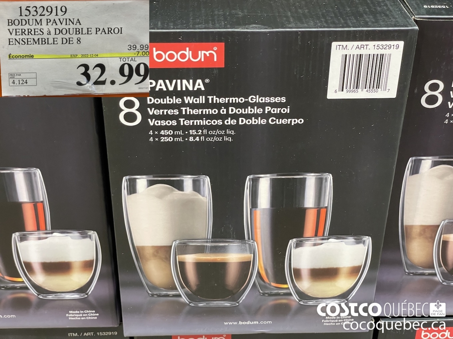 Verres à expresso à double paroi Bodum Pavina Small - 80 ml - 6