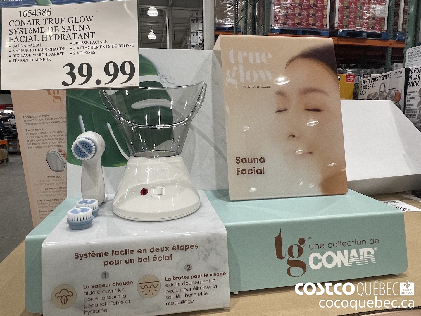 1654386 CONAIR TRUE GLOW SYSTéME DE SAUNA FACIAL HYDRATANT  $39.99