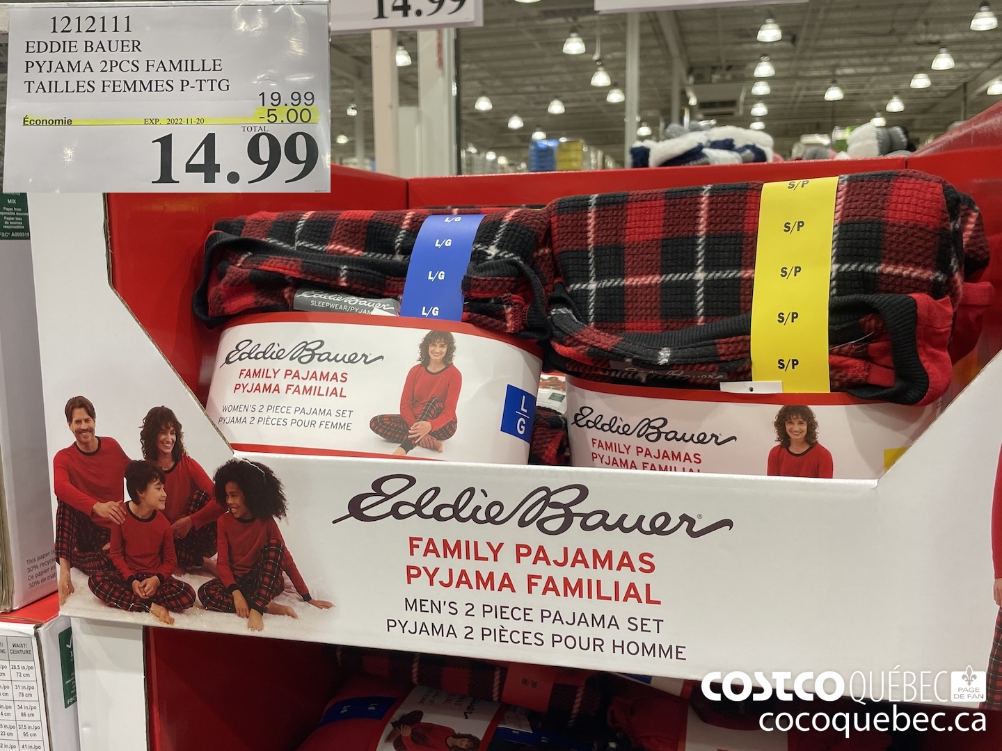 Costco Eddie Bauer Family Holiday Pajama 14.99