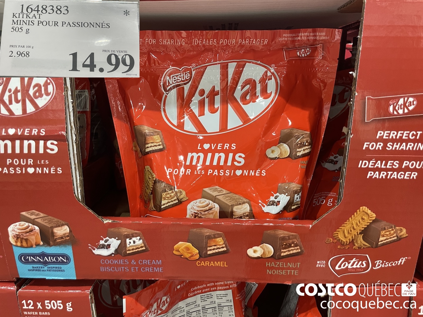 1648383 KITKAT : MINIS POUR PASSIONNES 505 g  $14.99