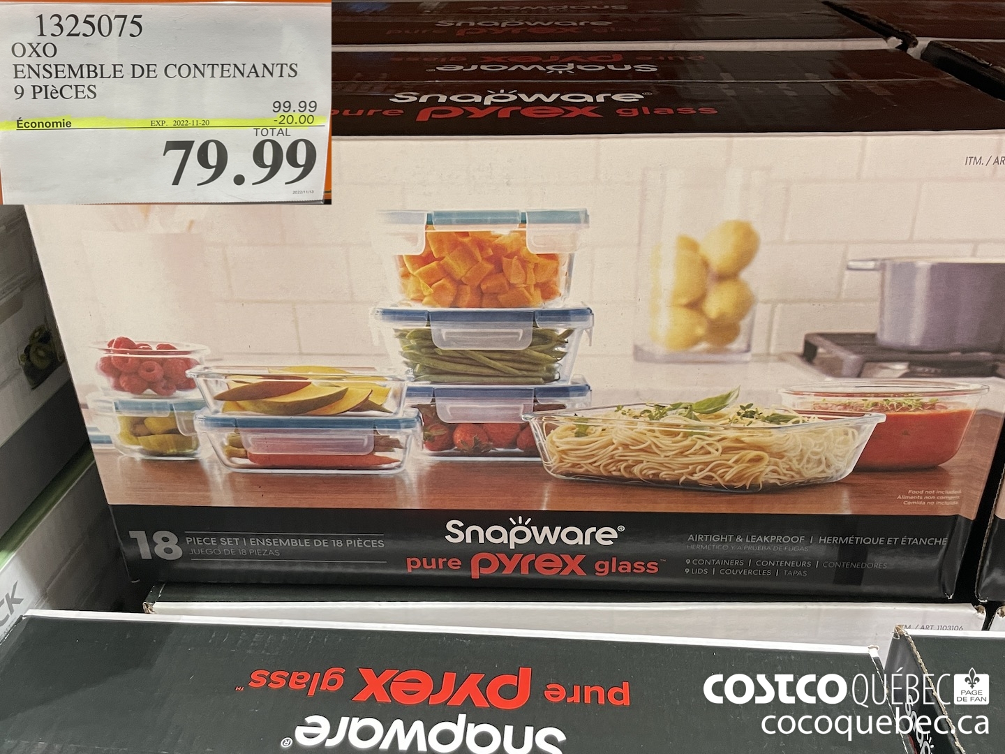 1325075 OXO ENSEMBLE DE CONTENANTS 9 PI&CES  ($20.00 INSTANT SAVINGS EXPIRES ON 2022-11-20) $79.99
