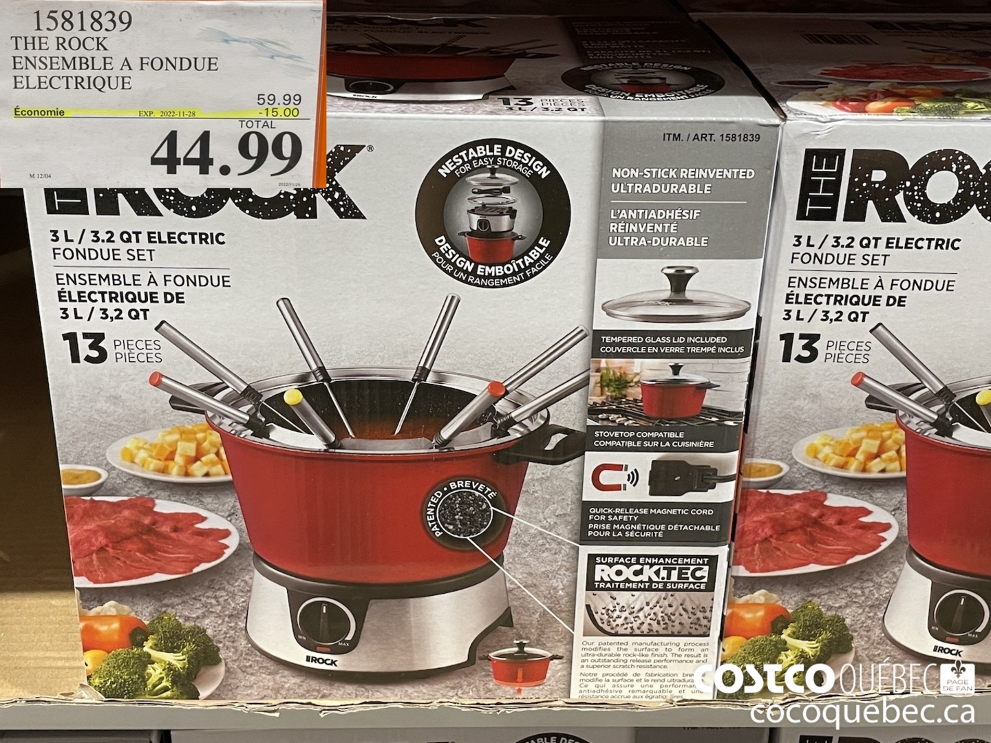 Ensemble à fondue au chocolat électrique, Fromage, Pain, Fruits,   - ELECTRIC CHOCOLATE FONDU SET - 7 PIECES - Trudeau