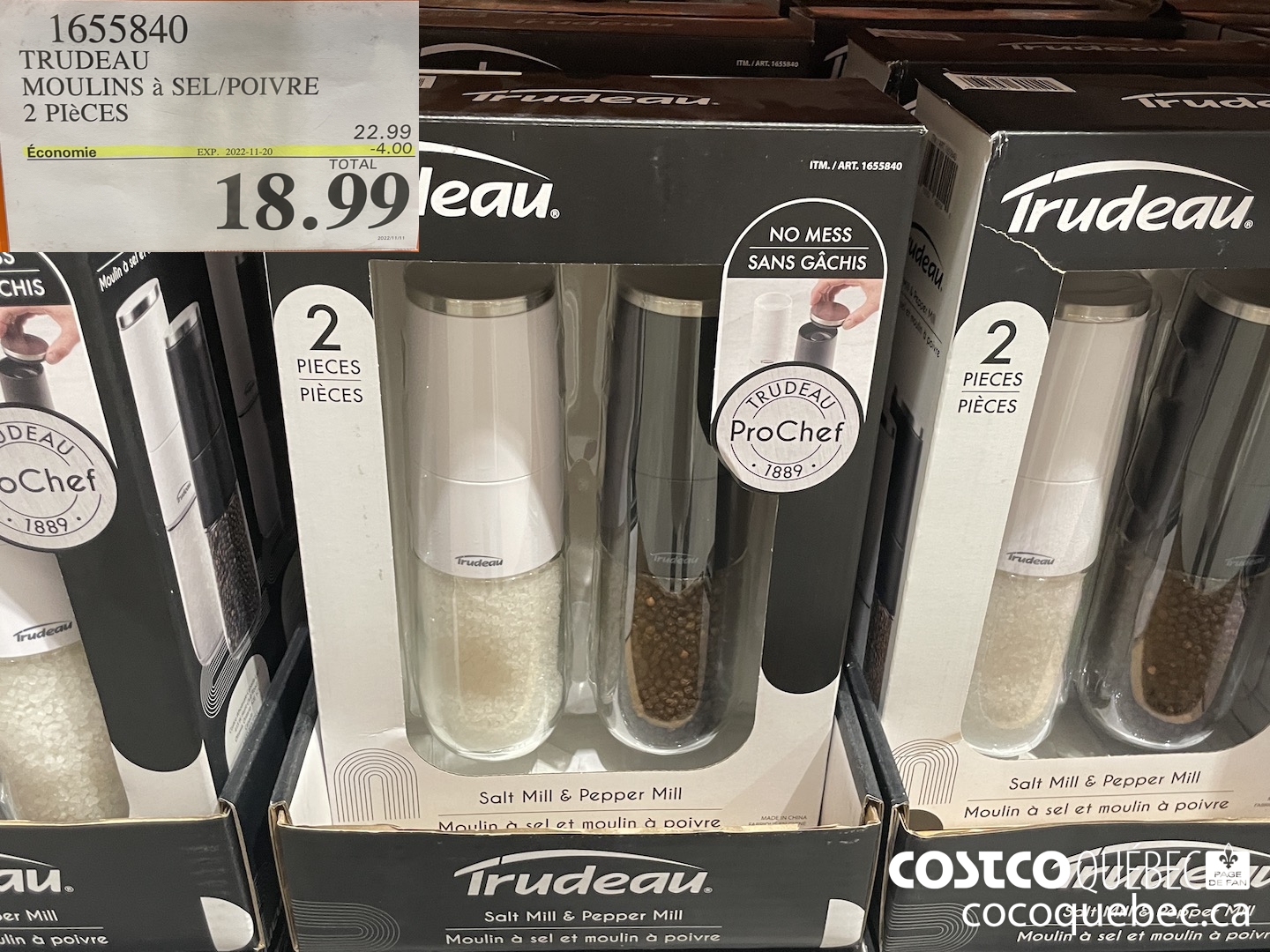 1655840 TRUDEAU MOULINS À SEL/ POIVRE 2 PIECES ($4.00 INSTANT SAVINGS EXPIRES ON 2022-11-20) $18.99