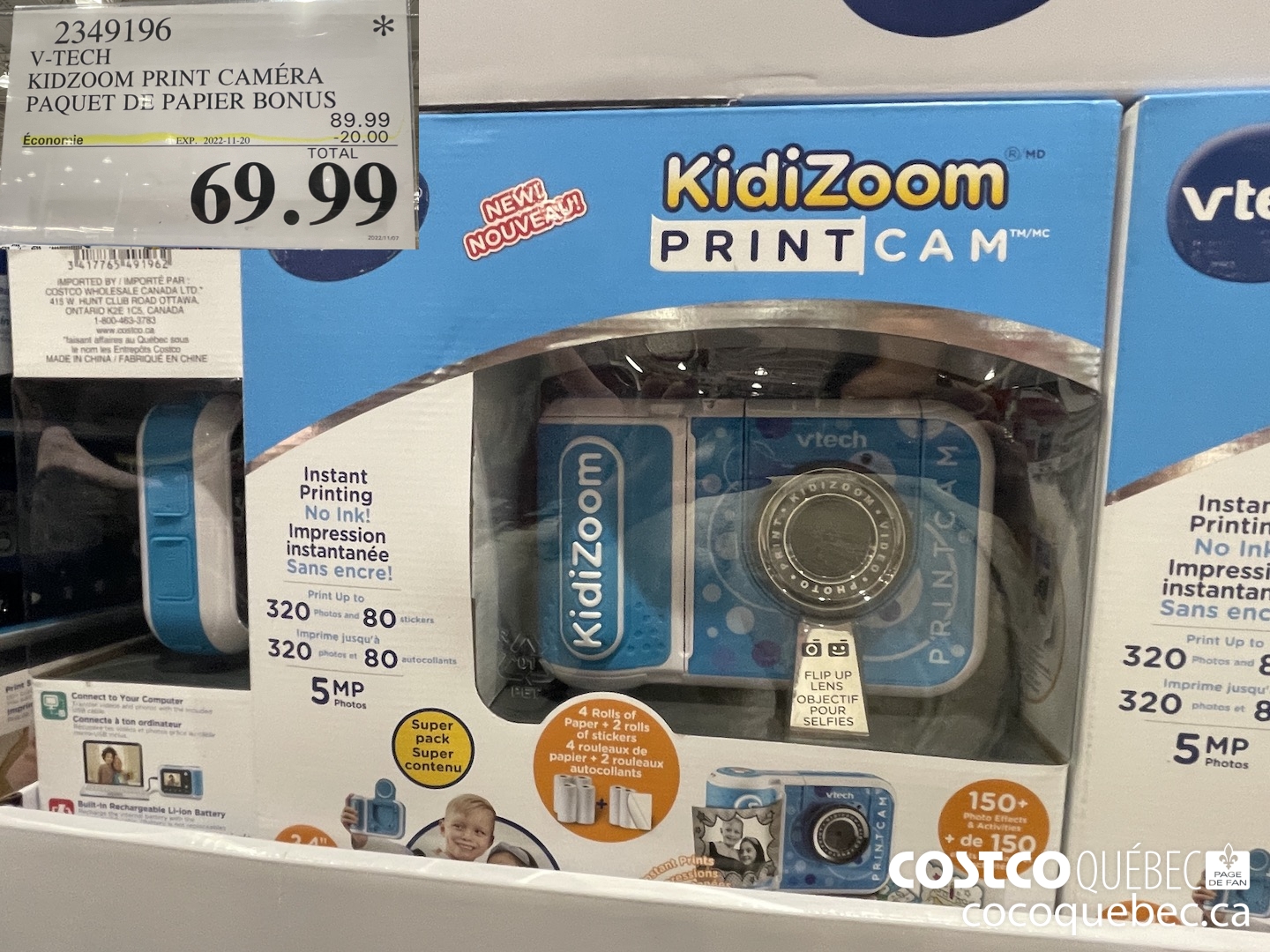 2349196 V-TECH KIDZOOM PRINT CAMERA PAQUET DE PAPIER BONUS  ($20.00 INSTANT SAVINGS EXPIRES ON 2022-11-20) $69.99