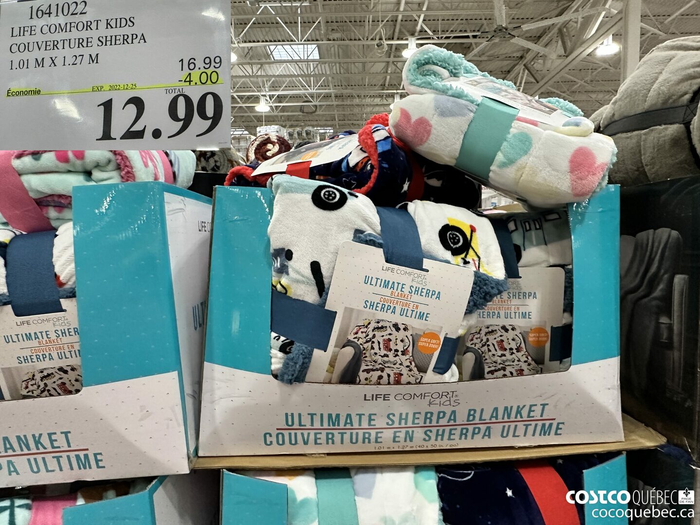 1641022 LIFE COMFORT KIDS COUVERTURE SHERPA 7 X 1.27M 1.01 M 16.99 Economie  ($4.00 INSTANT SAVINGS EXPIRES ON 2022-12-25) $12.99