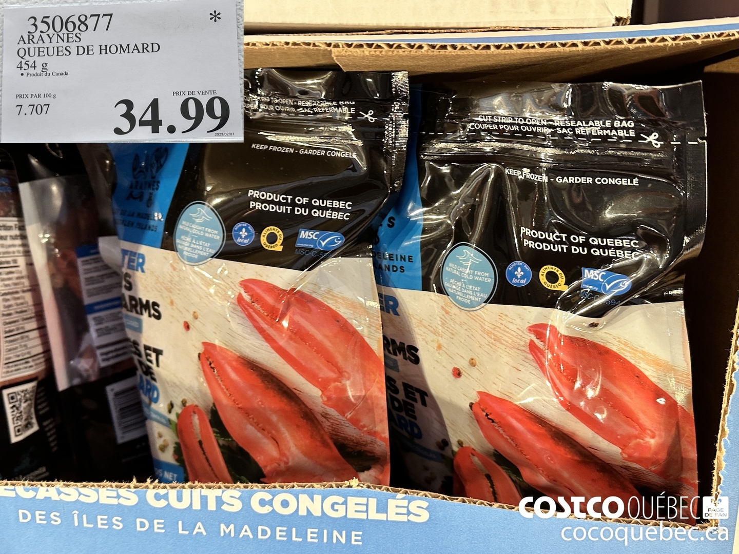 3506877 ARAYNES QUEUES DE HOMARD 454 g $34.99