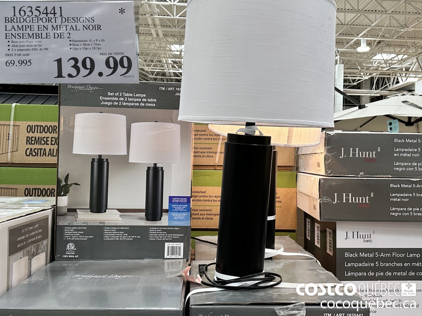 1635441 BRIDGEPORT DESIGNS LAMPE EN METAL NOIR ENSEMBLE DE 2 $139.99