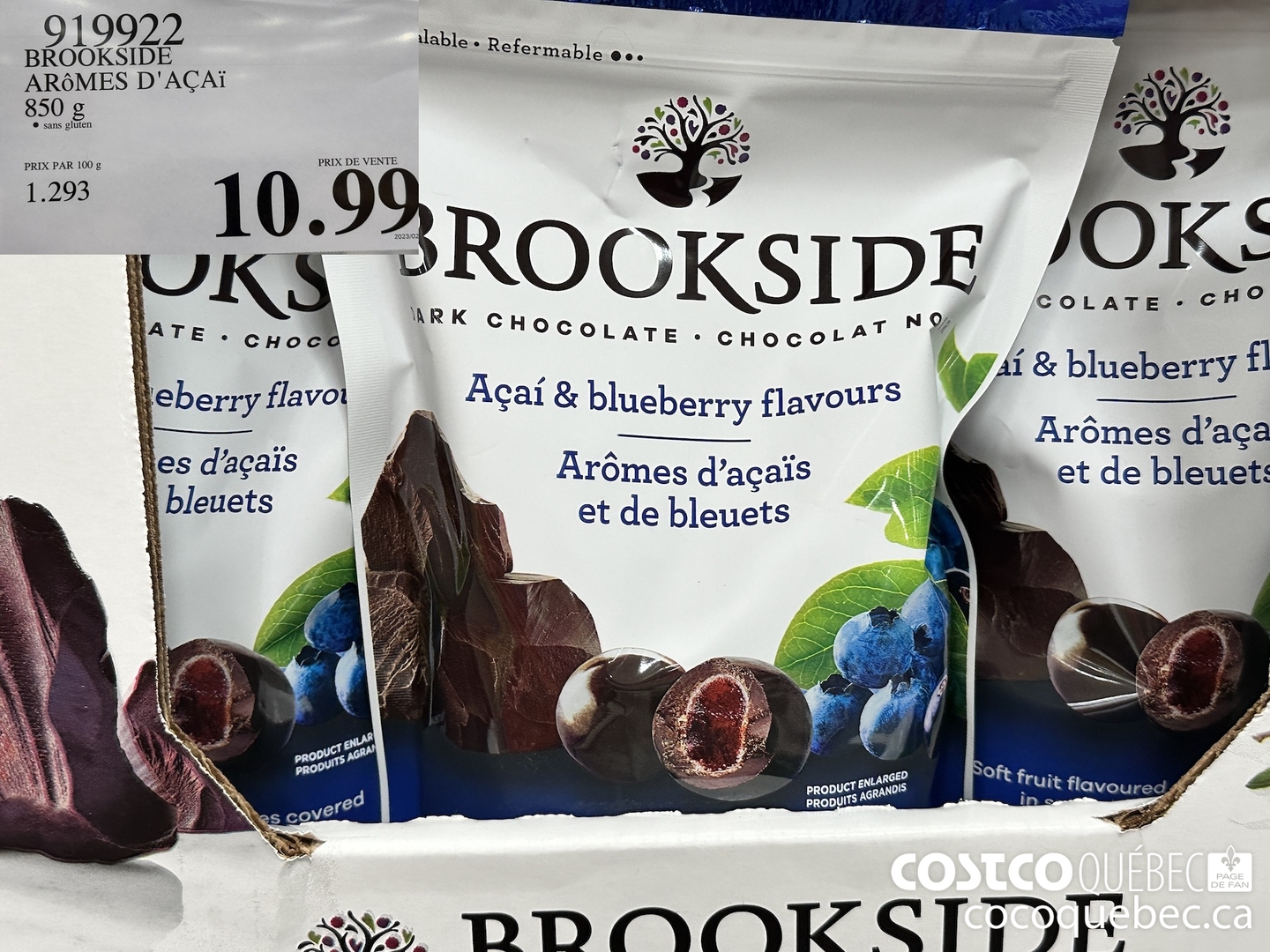 919922 BROOKSIDE ARGMES D'ACAI 850 g $10.99