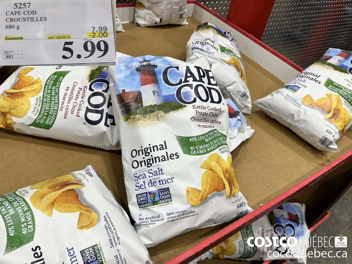 5257 CAPE COD CROUSTILLES 680 g  ($2.00 INSTANT SAVINGS EXPIRES ON 2023-02-12) $5.99