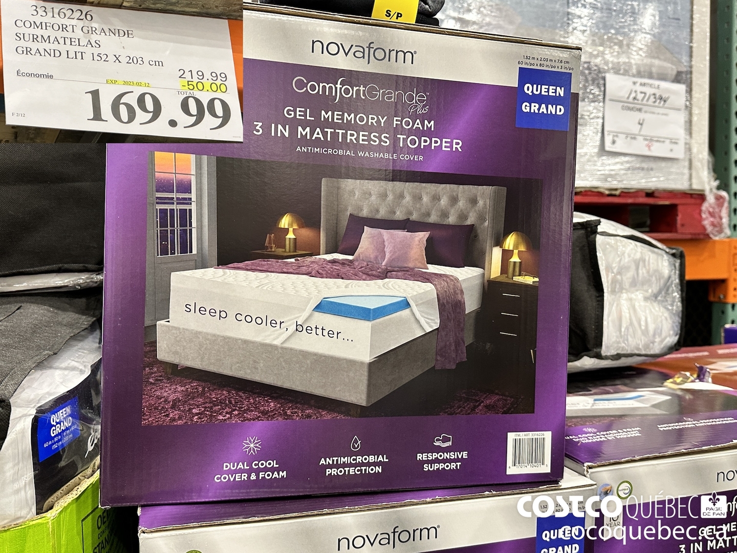 3316296 COMFORT GRANDES SURMATELAS  ($50.00 INSTANT SAVINGS EXPIRES ON 2023-02-12) $169.99