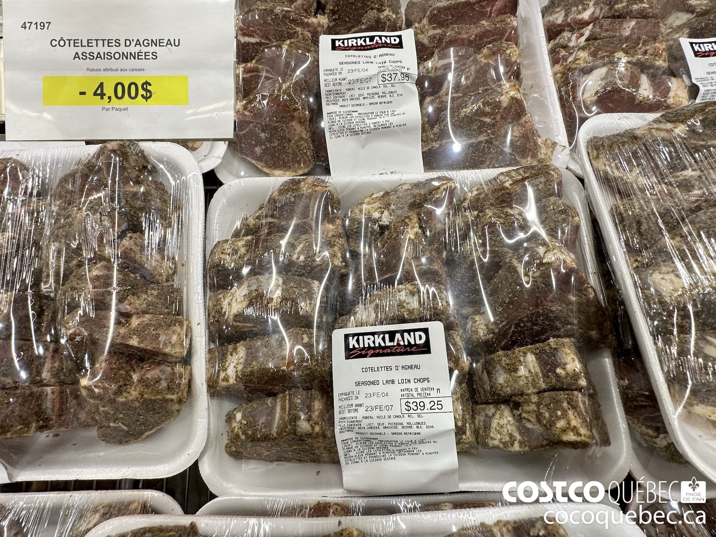 47197 COTELETTES D'AGNEAU ASSAISONNEES Rabais attribué aux caisses Par Paquet (EXPIRES ON 2023-02-19) $4.00