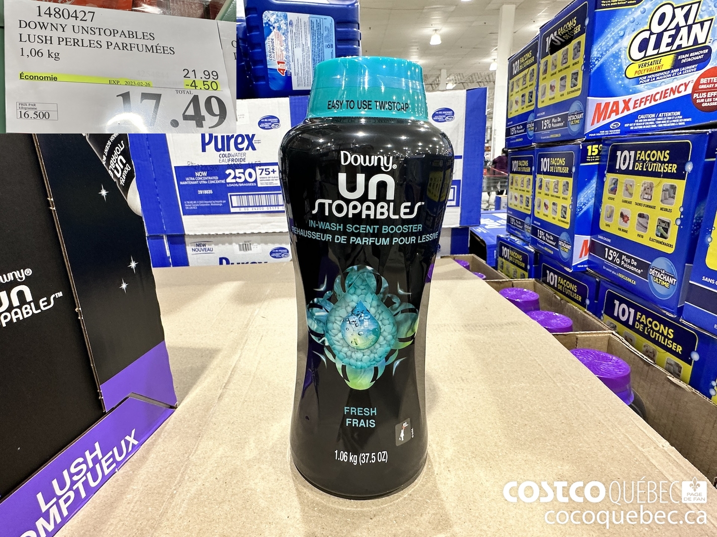 1480427 DOWNY UNSTOPABLES LUSH PERLES PARFUMEES 1,06 kg ($4.50 INSTANT SAVINGS EXPIRES ON 2023-02-26) $17.49