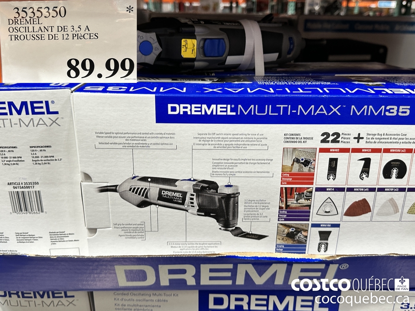 3535350 DREMEL OSCILLANT DE 3,5 A - TROUSSE DE 12 PIECES  $89.99