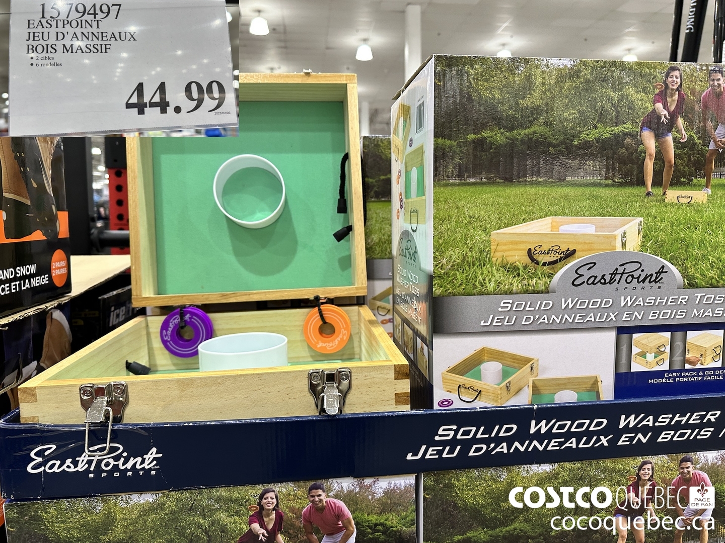 1579497 EASTPOINT JEU D'ANNEAUX BOIS MASSIF  $44.99