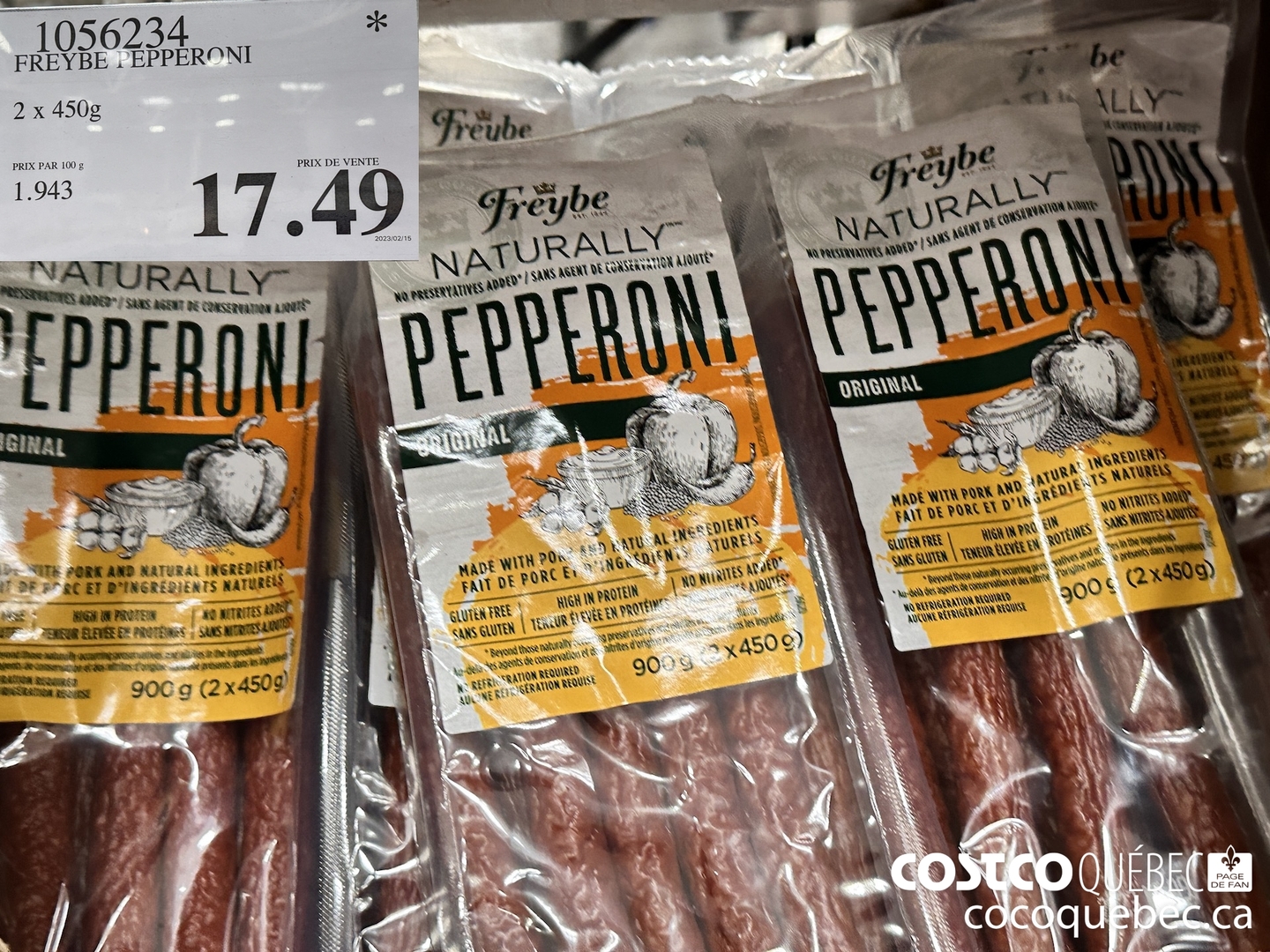 1056234 FREYBE . EPPERONI 2 x 450g $17.49