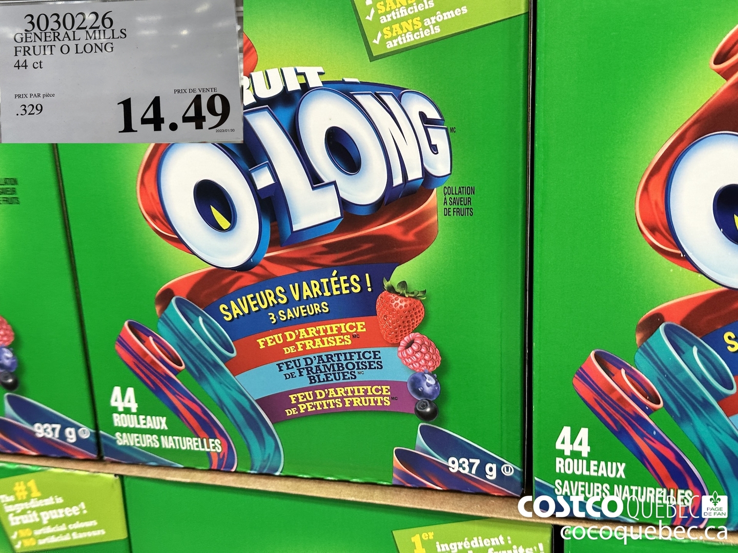3030226 GENERAL MILLS 7 FRUIT O LONG $14.49