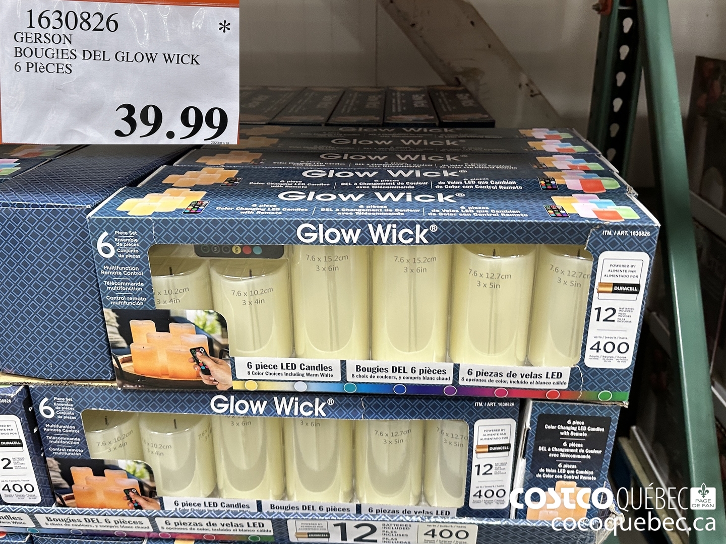 1630826 GERSON BOUGIES DEL GLOW WICK 6 PIECES  $39.99