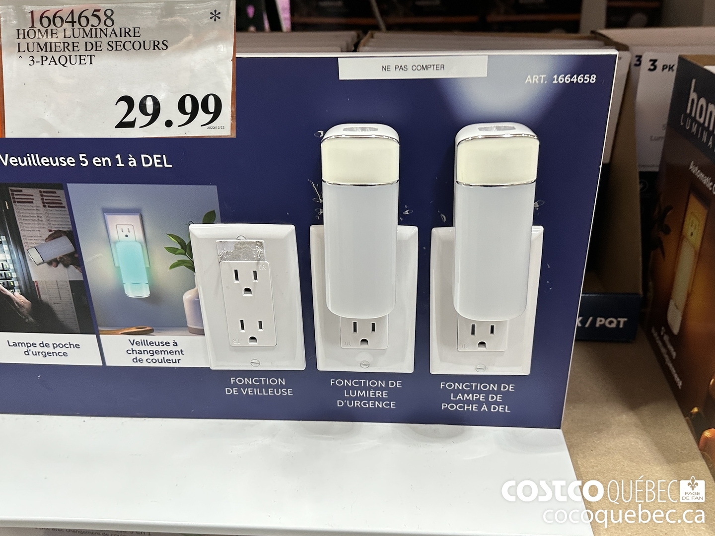 1664658 HOME LUMINAIRE LUMIERE DE SECOUPS * 3-PAQUET  $29.99