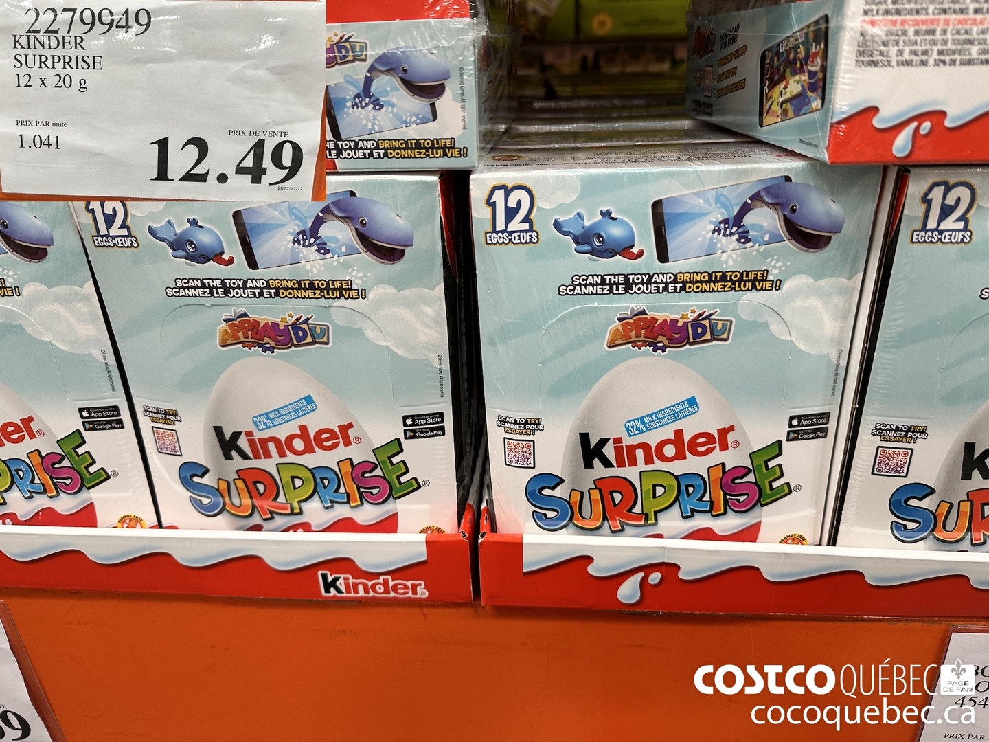 2279949 KINDER SURPRISE $12.49