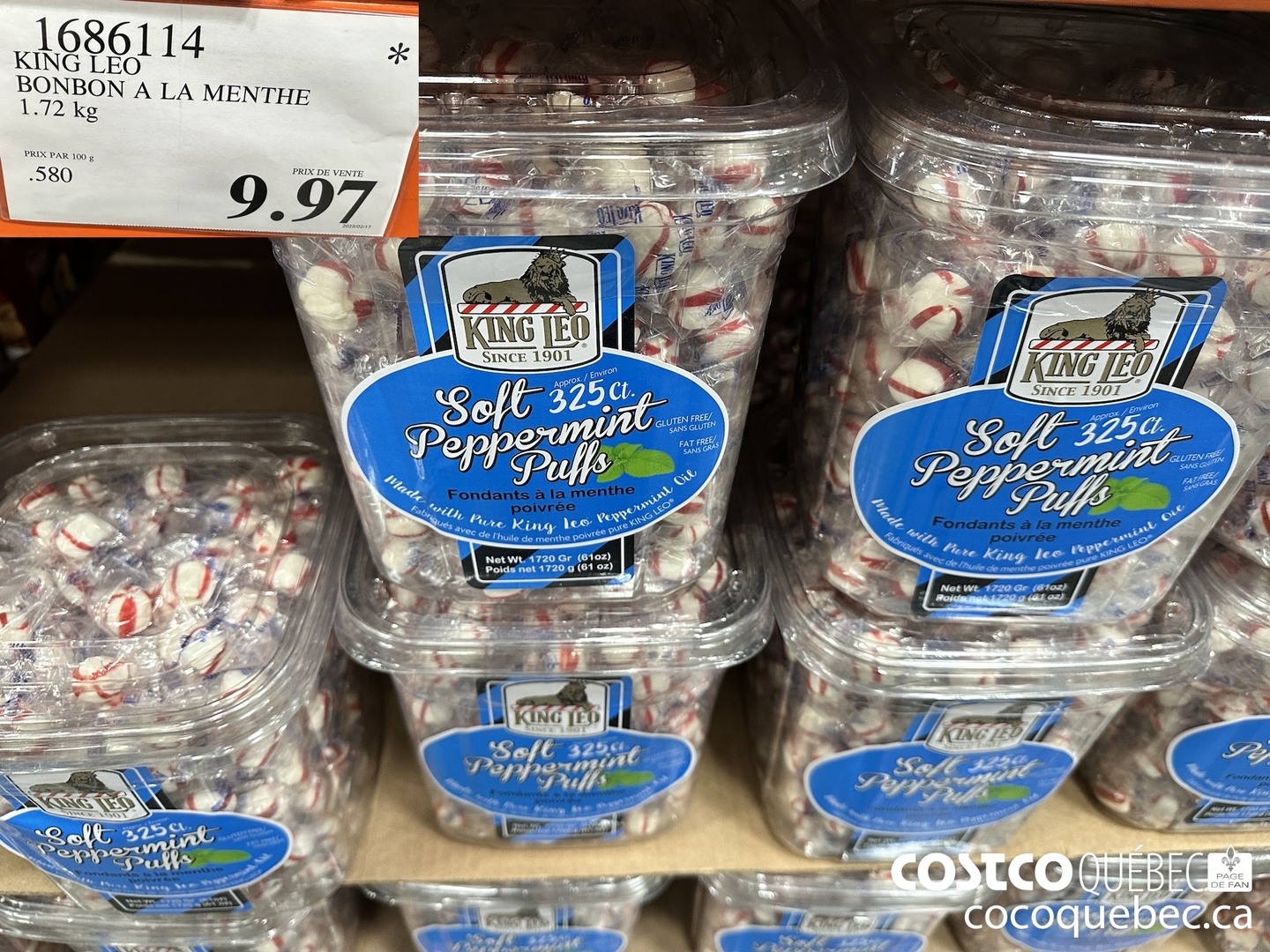 1686114 KING LEO BONBON A LA MENTHE  $9.97