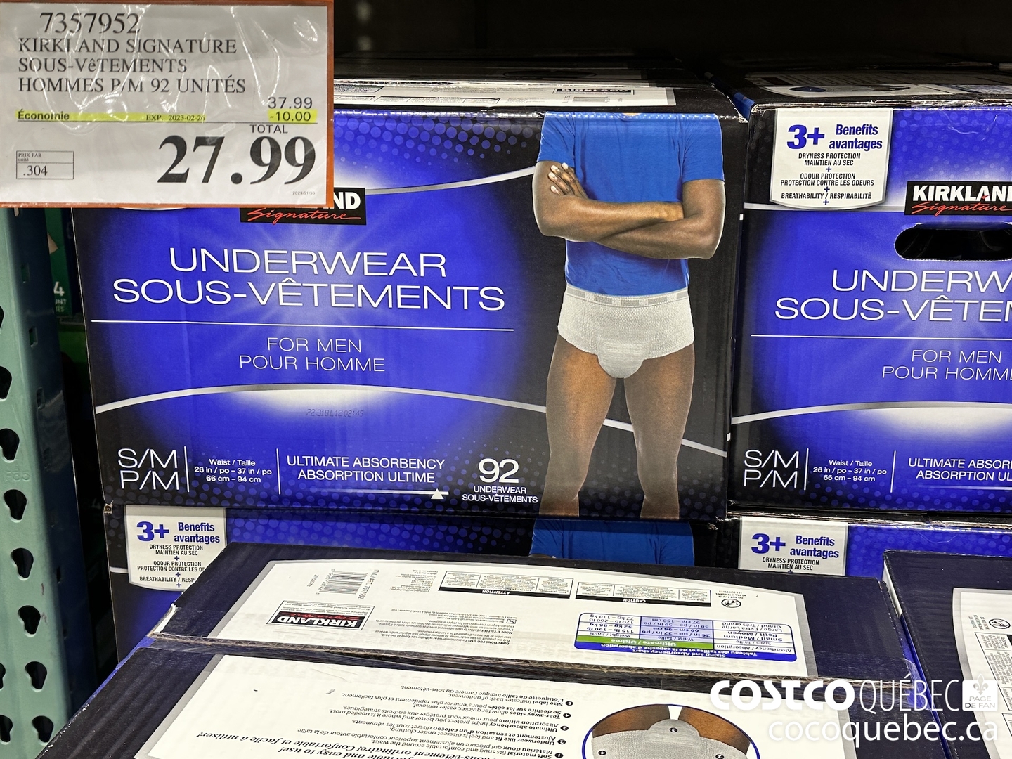 7357952 KIRKI AND SIGNATURE SOUS-VETEMENTS HOMMES P/M 92 UNITES  ($10.00 INSTANT SAVINGS EXPIRES ON 2023-02-26) $27.99