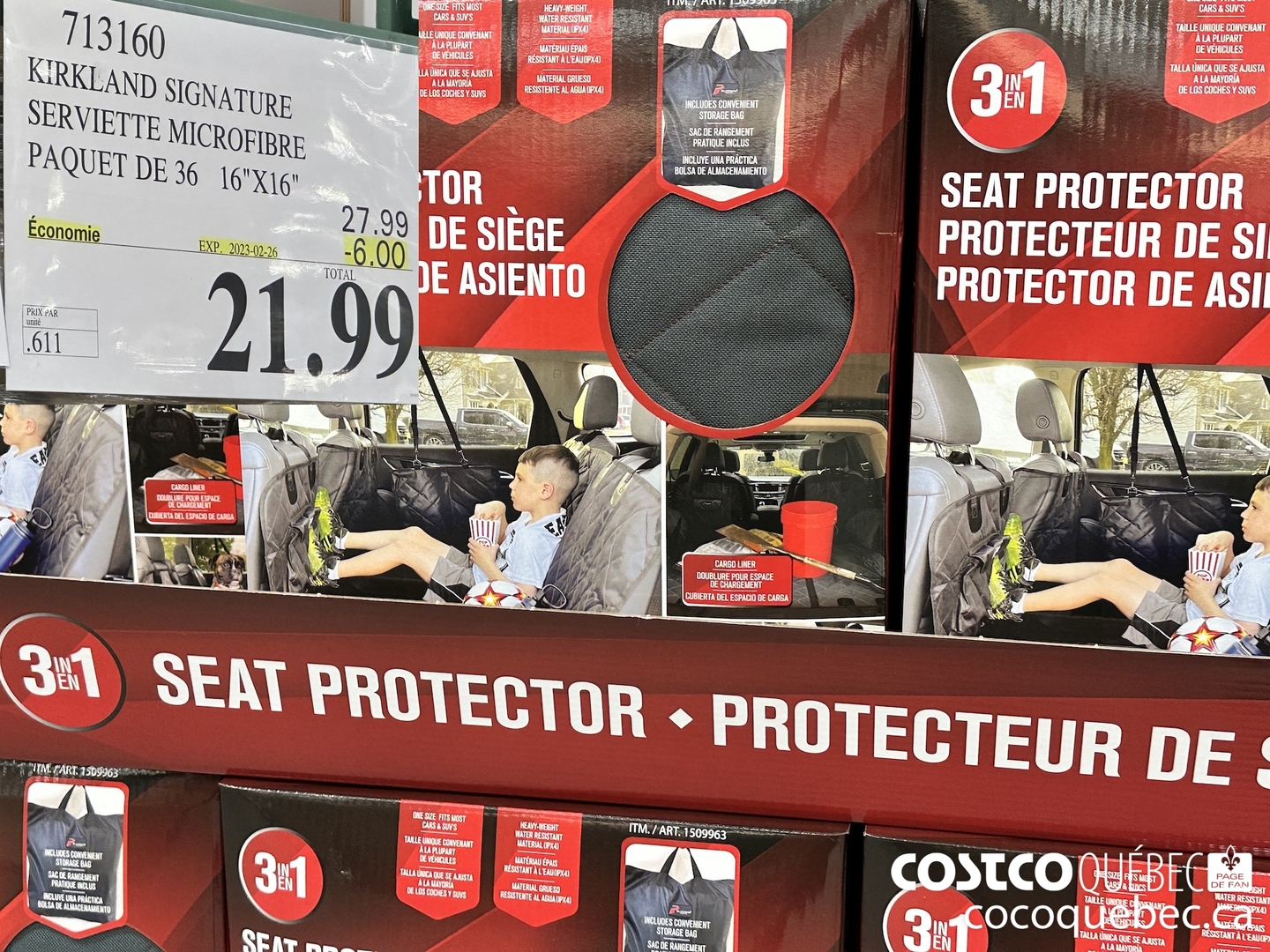 713160 KIRKLAND SIGNATURE SERVIETTE MICROFIBRE PAQUET DE 36  ($6.00 INSTANT SAVINGS EXPIRES ON 2023-02-26) $21.99