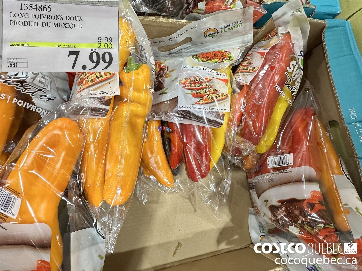 1354865 LONG POIVRONS DOUX PRODUIT DU MEXIQUE is |  ($2.00 INSTANT SAVINGS EXPIRES ON 2023-02-12) $7.99