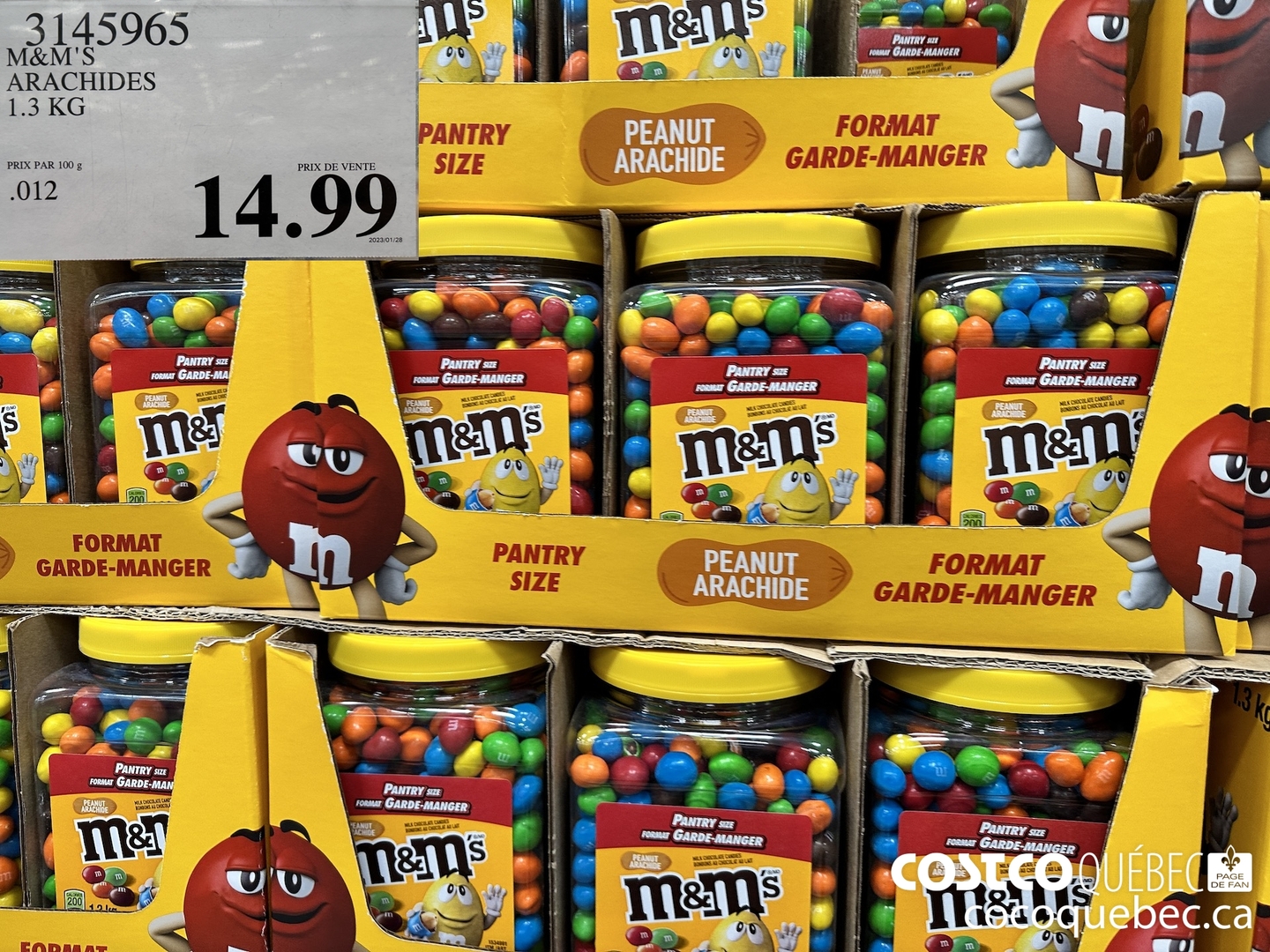 3145965 M&M'S ARACHIDES 1.3 KG $14.99