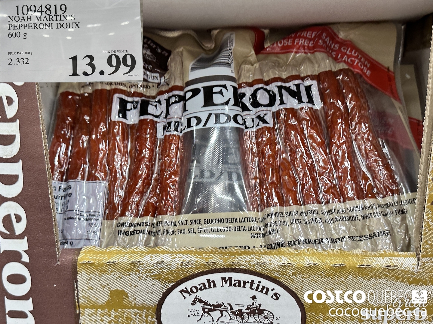 1094819 NOAH MARTIN'S PEPPERONI DOUX Te ’ ().  $13.99