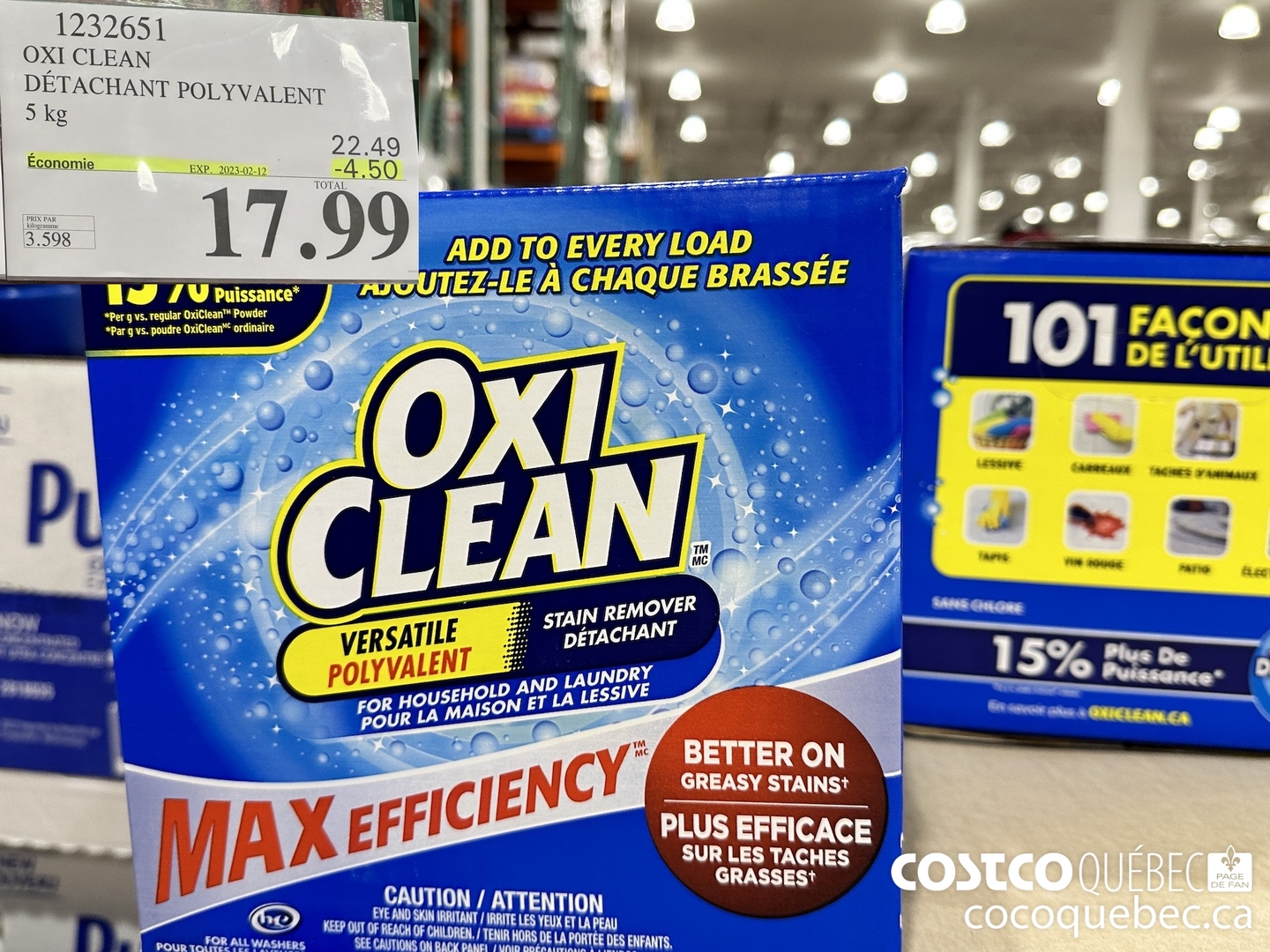 1232651 OXI CLEAN DETACHANT POLYVALENT  ($4.50 INSTANT SAVINGS EXPIRES ON 2023-02-12) $17.99