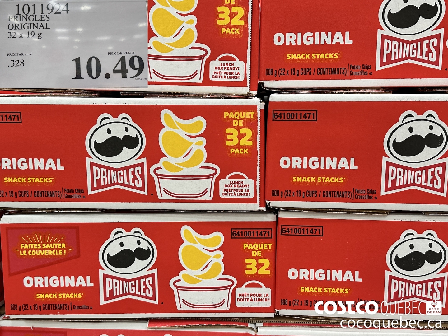 1011924 PRINGLES ORIGINAL 32x 19 G  $10.49