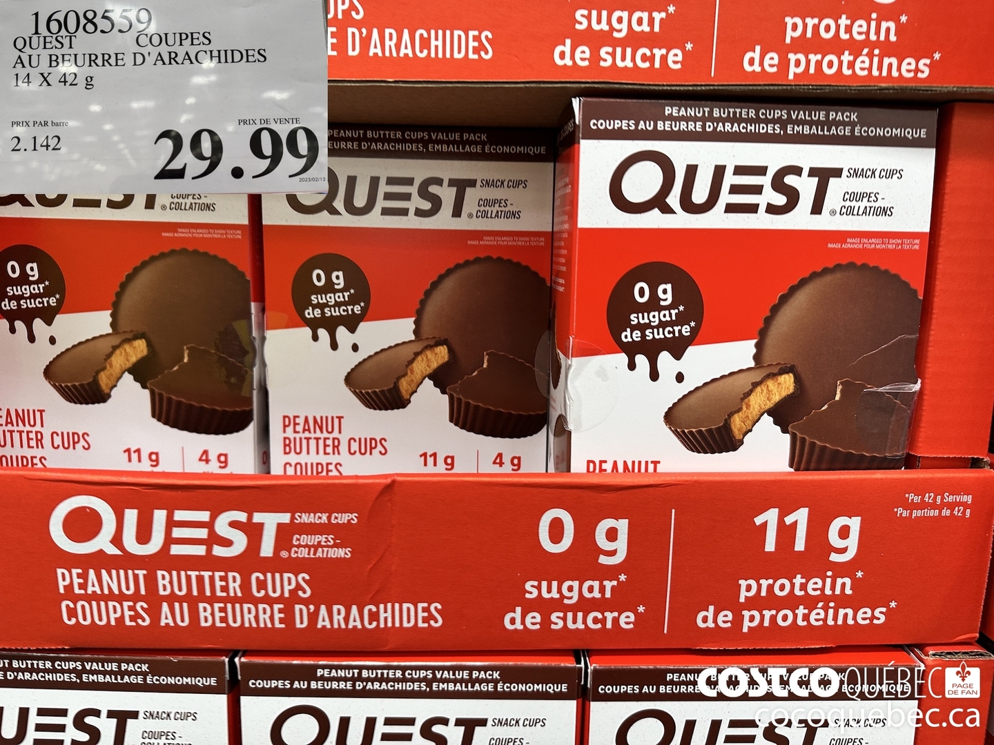 1608559 QUEST COUPES AU BFEURRE D'ARACHIDES 14X42  $29.99