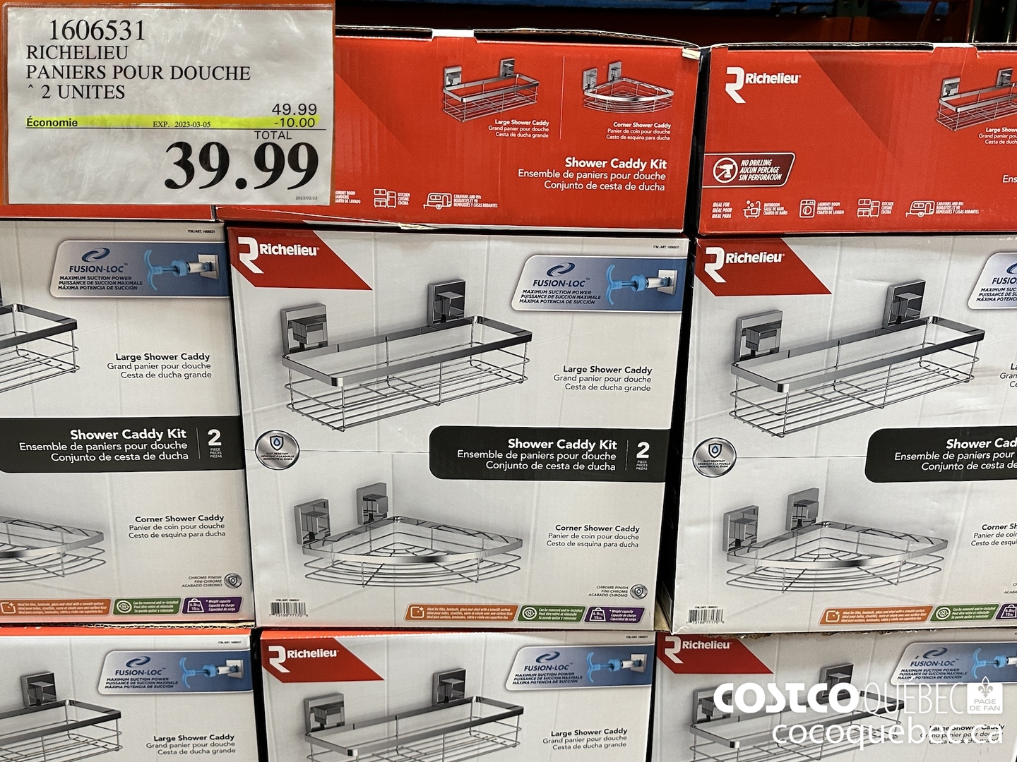 160653 RICHELIEU PANIERS POUR DOUCHE * 2 UNITES  ($10.00 INSTANT SAVINGS EXPIRES ON 2023-03-05) $39.99
